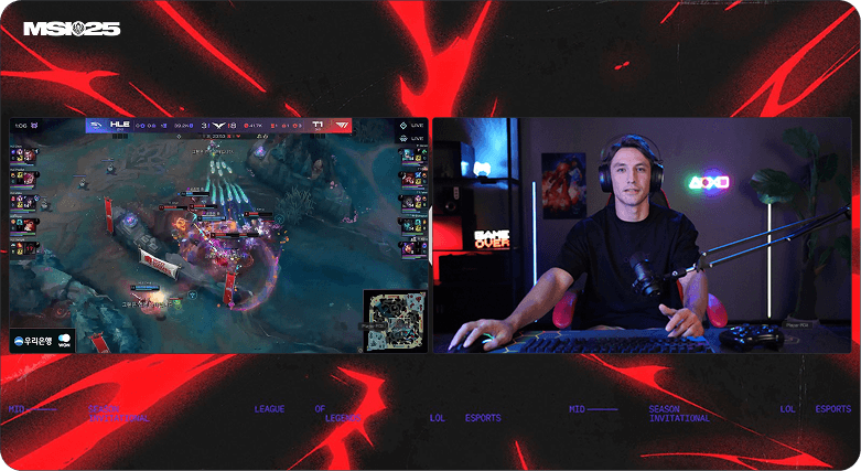 Costream studio interface showing multi-source live production controls